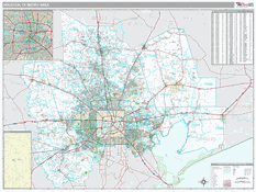 Houston-The Woodlands-Sugar Land Metro Area Digital Map Premium Style